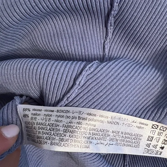 Zara Lavender Blue Ribbed Midi Dress - Picture 4 of 4